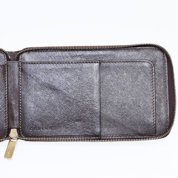 CELINE Macadam Canvas Shoulder Wallet PVC Leather Gold Brown Auth 87855 - Picture 10 of 16